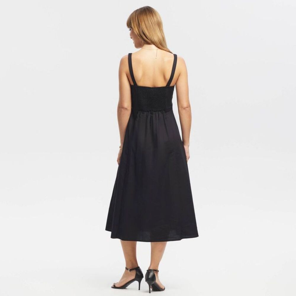 A New Day - Women's Fit and Flare Midi Dress - A New Day Black Black - Picture 2 of 3
